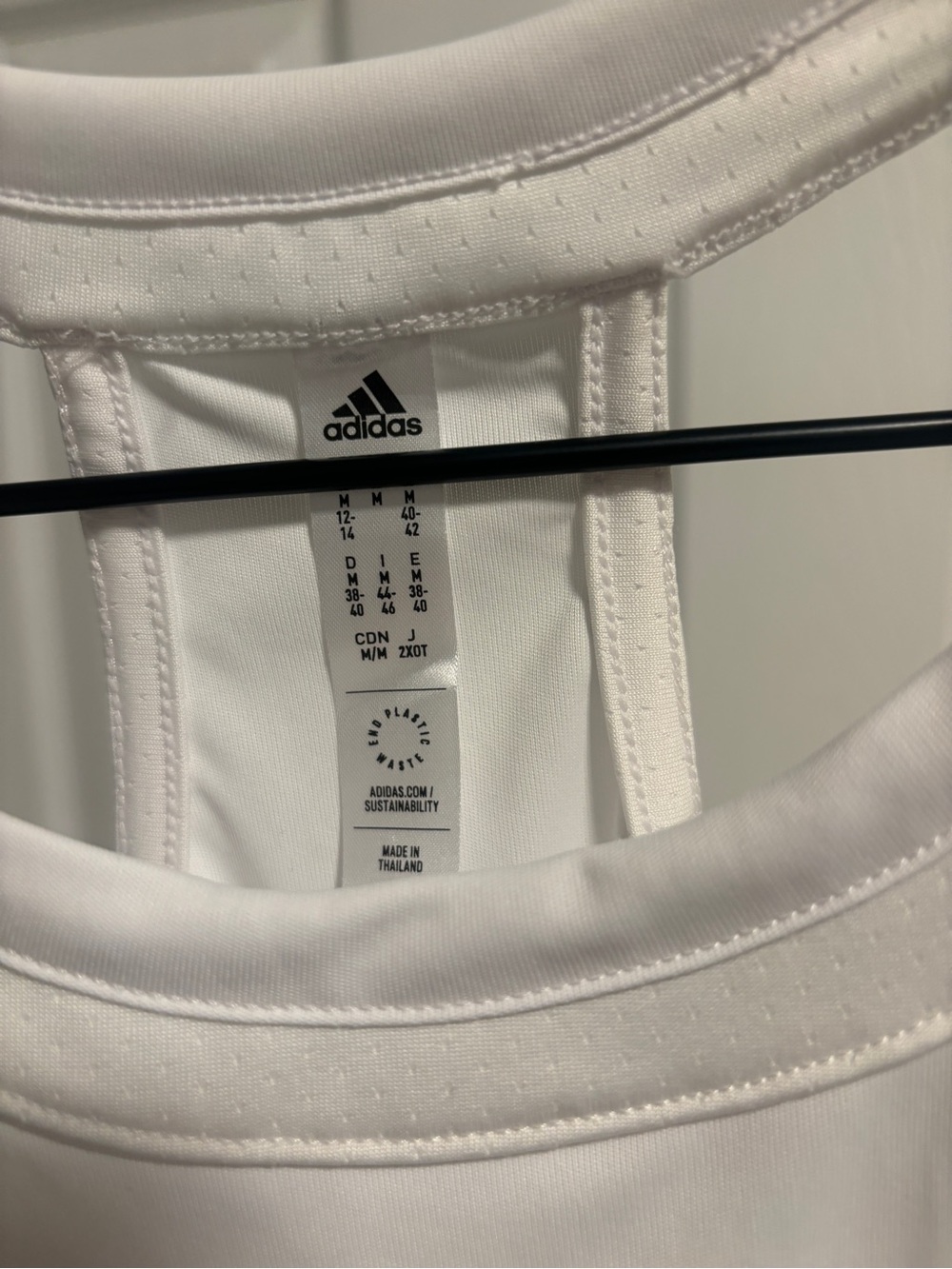 adidas White Racerback Performance Tank - Picture 2 of 4